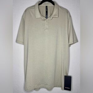 Lululemon Evolution Polo Shirt Men’s XL Raw Linen Lycra Polyester Golf Casual